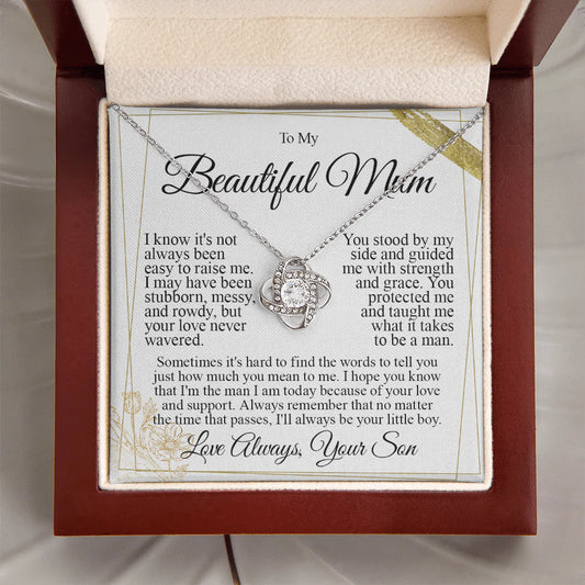 To My Mum - I Love You Knot Necklace