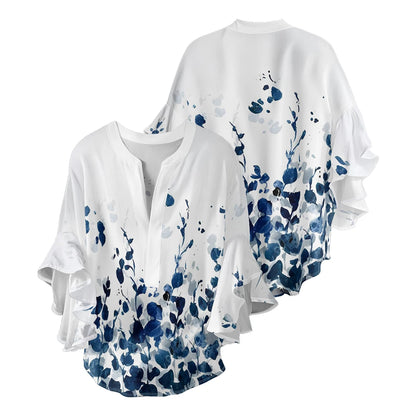 Gebloemde blouse met V-hals